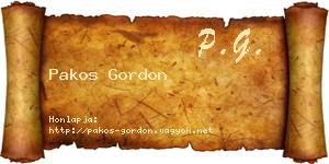 Pakos Gordon névjegykártya
